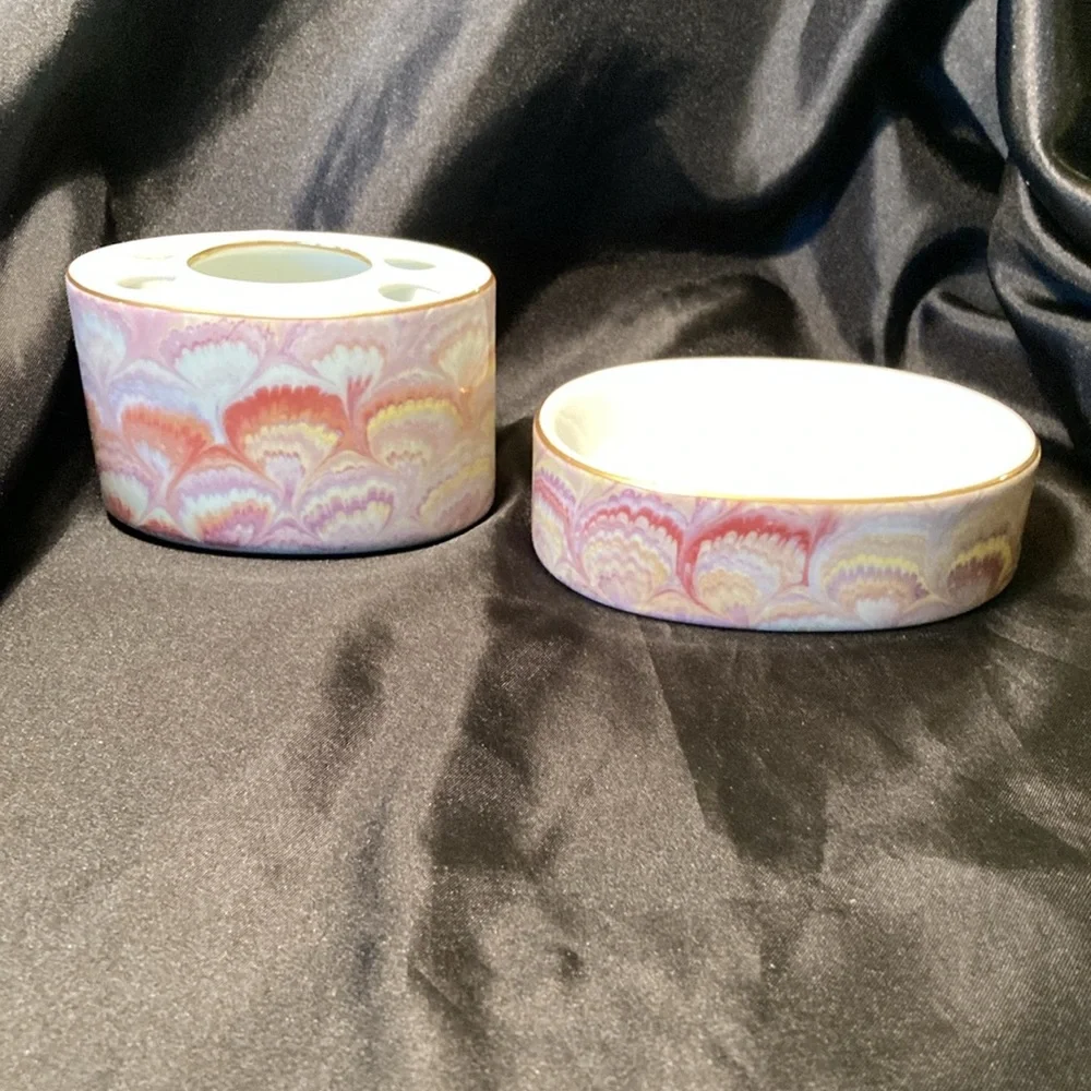 Vintage Mikasa Soap dish and Toothbrush Holder
